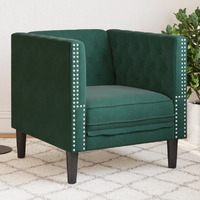 Vidaxl Chesterfield Sofa Chair Dark Green Velvet