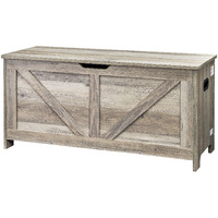 Vevor Wooden Toy Chest For Kids  Toddler Toy Storage Box With Flip-Top Lid And Safety Hinge  38.98 X 15.55 X 18.9 Large Kids Storage Bench For Playroom  Bedroom  Living Room Or Entryway  Gray