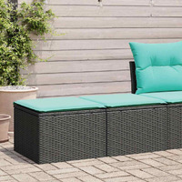 Vidaxl 2 Piece Garden Sofa Set With Cushions Black Poly Rattan Acacia