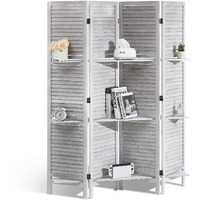 Vevor Wood Room Divider  4 Panel Wood Folding Privacy Screen  66.9 Inches Tall Indoor Louvered Partition Divider  Portable Decoration Screen  For Room Separation  Home  Office  Restaurant & Bedroom