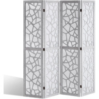 Vevor Wood Room Divider  4 Panel Wood Folding Privacy Screen  66.9 Inches Tall Indoor Carved Wooden Partition  Portable Decoration Screen  For Room Separation  Home  Office  Restaurant & Bedroom
