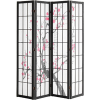 Vevor Room Divider  4 Panel Japanese Room Divider Screen  Wood Folding Privacy Screen Indoor  Japanese Partition Portable Decoration Dividers  For Room Separation Home Office Restaurant & Bedroom