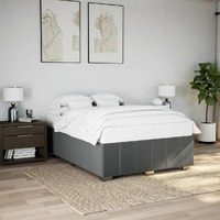 Vidaxl Bed Frame Without Mattress Dark Gray Queen Fabric
