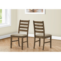 Dining Chair  38"" Height  Dining Room  Kitchen  Set Of 2  Side  Upholstered  Antique Brown  Brown Fabric  Transitional