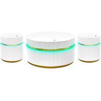 Tavita 3-Piece Round Coffee Table Set With Glass Top And Led Lights