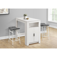 Dining Table  48"" Rectangular  Counter Height  Kitchen  Small  Storage  White Laminate  Contemporary  Modern