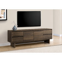 Tv Stand  72 Inch  Console  Media Entertainment Center  Storage Drawers  Storage Cabinet  Brown Laminate  Transitional