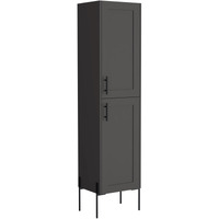 Quinby Linen Cabinet With 1 Door And 4 Shelves  Matt Gray