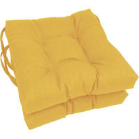 Blazing Needles 16-Inch Indoor/Outdoor Square Chair Cushion  16"" X 16""  Lemon 2 Count