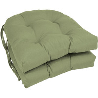 16-Inch Solid Twill U-Shaped Tufted Chair Cushions (Set Of 2)
