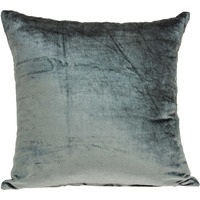 18"" X 7"" X 18"" Transitional Charcoal Solid Pillow Cover With Poly Insert