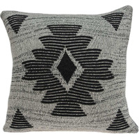 20"" X 7"" X 20"" Southwest Gray Cotton Pillow Cover With Poly Insert