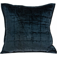 20"" X 7"" X 20"" Transitional Dark Blue Quilted Pillow Cover With Poly Insert