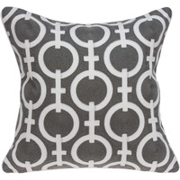 20"" X 7"" X 20"" Transitional Gray And White Accent Pillow Cover With Poly Insert