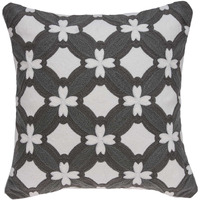 20"" X 7"" X 20"" Transitional Gray And White Pillow Cover With Poly Insert