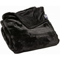 Premier Luxury Black Super Soft Faux Fur Throw Blanket