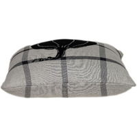 Grey Plaid Pumpkin Throw Pillow
