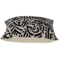 Black And White Abstract Velvet Throw Pillow