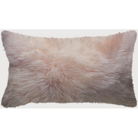 Blush Natural Sheepskin Lumbar Pillow
