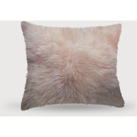 Blush Natural Sheepskin Square Pillow