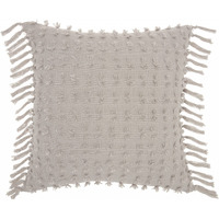 Homeroots Grey Cotton Tassel Detailed Gray Throw Pillow