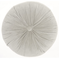 Homeroots Rose Gold Cotton Velvet Light Gray Tufted Round Throw Pillow