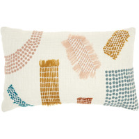 Homeroots Cotton Multicolor Patterned Lumbar Pillow