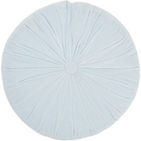 Homeroots White Cotton Periwinkle Tufted Round Throw Pillow