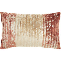 Homeroots Grey Cotton Two Tone Striped Lumbar Pillow