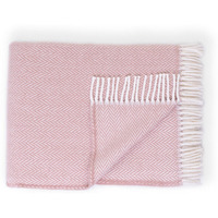 Pink And White Dreamy Soft Herringbone Throw Blanket