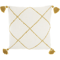Boho Mustard Cotton Accent Throw Pillow