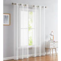 96 White Sprinkled Embellishment Window Curtain Panel