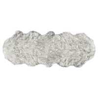 Homeroots Decor 24"" X 72"" X 1.5"" Acrylic Plush Polyester Rug - Grey  Faux Sheepskin
