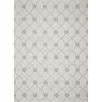 5'X7' Ivory Hand Tufted Wool Ogee Indoor Area Rug