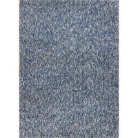 8' X 11'  'Indigo And Ivory Heather Shag Area Rug