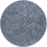 6' Round Indigo Or Ivory Heather Plain Indoor Area Rug