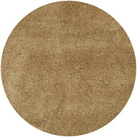 Homeroots 8' Round Polyester Gold Area Rug