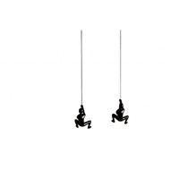 Set Of Two 6"" Black Unique Climbing Men Wall Art