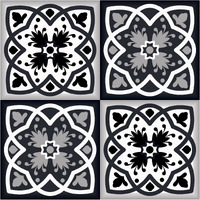 Homeroots Vinyl 5 X 5 Black White And Gray Baz Peel And Stick Removable Tiles