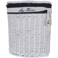 14.5"" X 20"" X 23"" Whiteblueovalwillow Basket Set Of 5