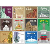 7"" X 7"" World Traveler Peel And Stick Removable Tiles