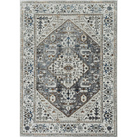 Homeroots Decor 26 X 83 X 0.25 Grey Polyester Rug