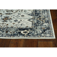 Homeroots Decor 63 X 91 X 0.25 Ivorygrey Polyester Rug
