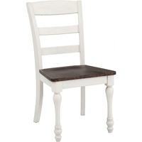 Madelyn Ladder Back Side Chairs Dark Cocoa And Coastal White (Set Of 2)