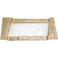 13"" Handcrafted Gold Snack Or Vanity Tray