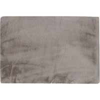 Luxe Faux Rabbit Fur Rectangular Rug 5' X 8'   - Grey
