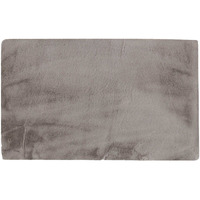 Luxe Faux Rabbit Fur Rectangular Rug 3' X 5'   - Grey