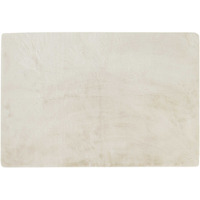 Luxe Faux Rabbit Fur Rectangular Rug 5' X 8'   - Ivory
