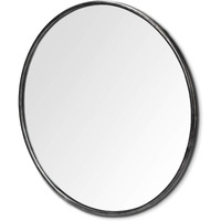 Homeroots 47 Round Black Metal Frame Wall Mirror