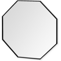 37"" Octogon Black Metal Frame Wall Mirror